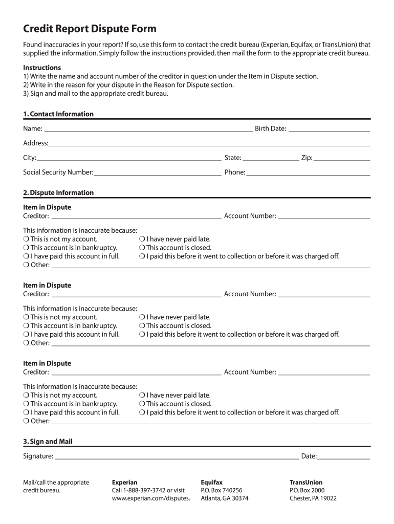 Equifax Dispute Fill Out And Sign Printable PDF Template SignNow