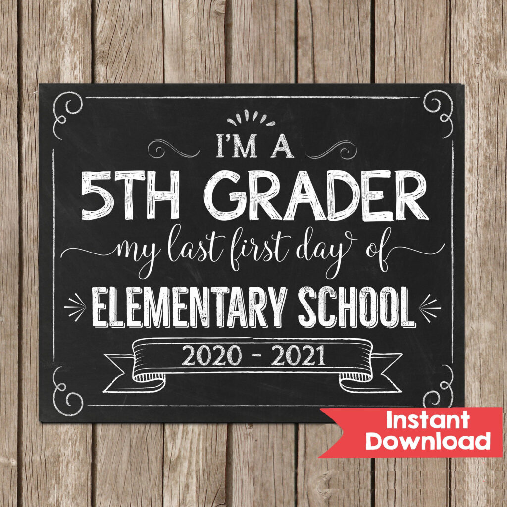 First Day Of 5th Grade Sign5th Grader Last First Day Of Etsy In 2020 