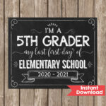 First Day Of 5th Grade Sign5th Grader Last First Day Of Etsy In 2020