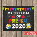 First Day Of PRE K4 Sign My First Day Of Pre K4 Printable INSTANT