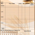 Food Log Template Printable In Excel Format