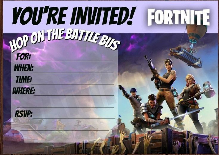 Fortnite Birthday Invitation Birthday Party Invitations Free 