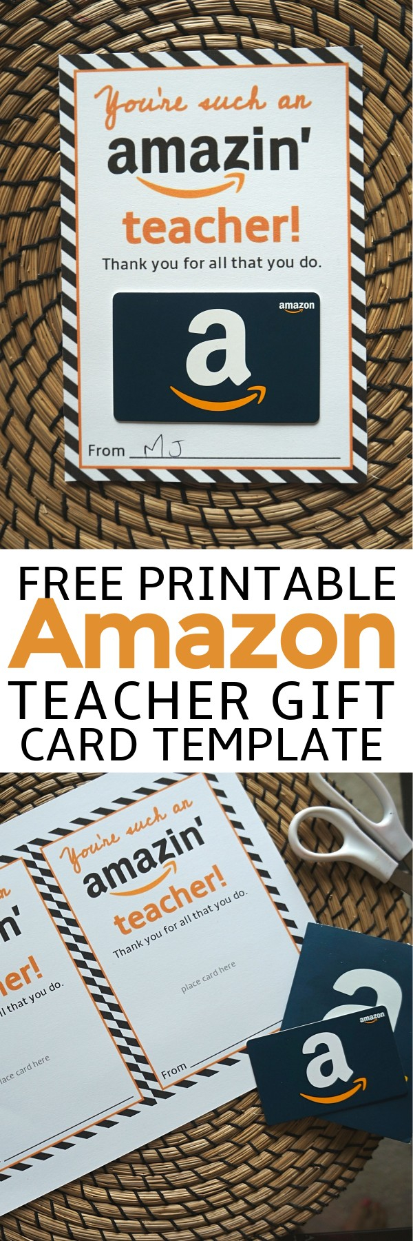 Free Amazon Teacher Gift Card Printable Template Give Gift Of Amazon