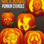 FREE Classic Horror Villains Pumpkin Stencils Halloween Pumpkin