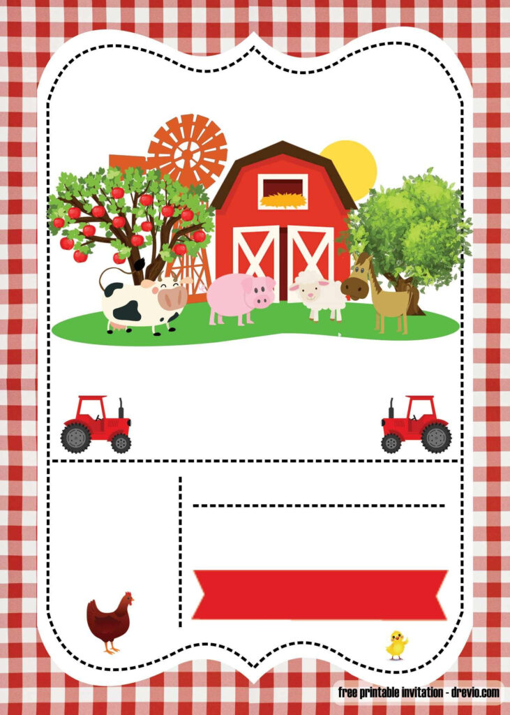 FREE Farm Party Invitation Template Printable Farm Themed Birthday 