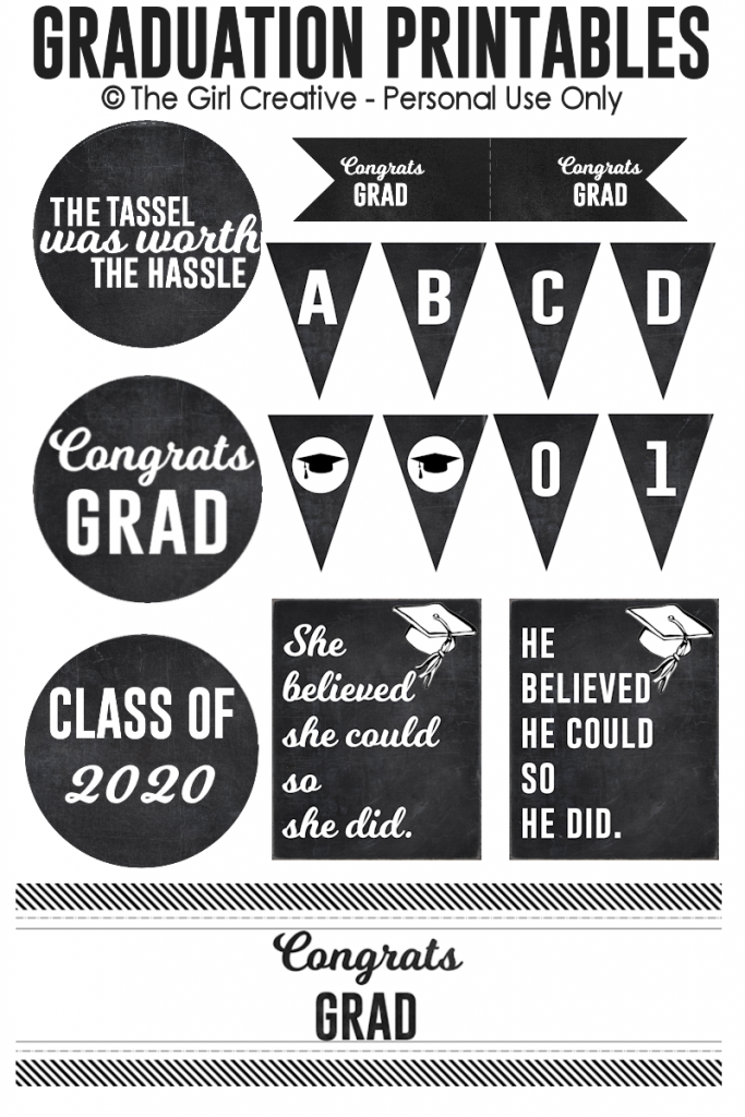 Free Graduation Printables For Class Of 2020 The Girl Creative