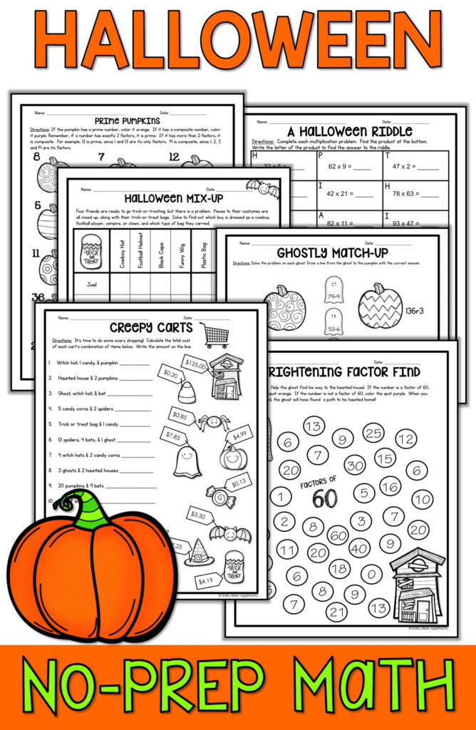 Free Halloween Math Worksheets For High School AlphabetWorksheetsFree