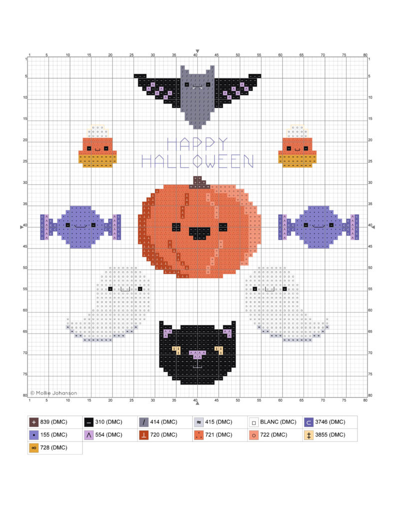 Free Happy Halloween Cross Stitch Pattern
