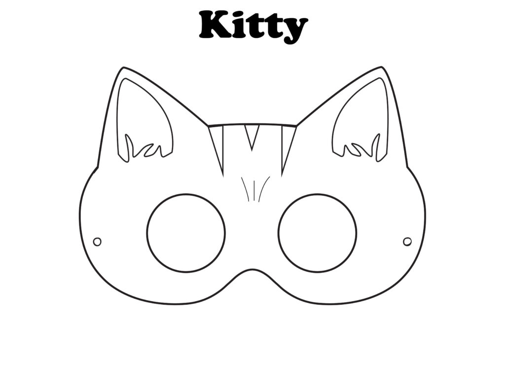  Free Kitty Cat Printable Mask CraftDiaries Halloween Mask Craft 