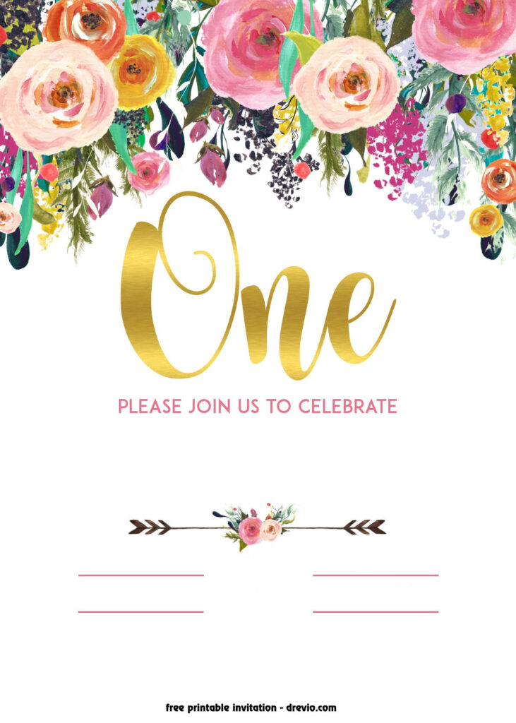 FREE Printable 1st Birthday Invitation Vintage Style FREE 