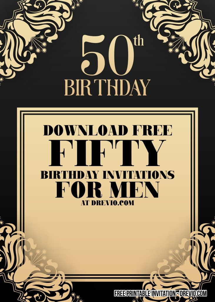 FREE Printable 50th Birthday Invitation For Men Download Hundreds 