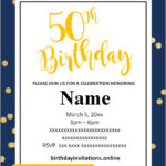 FREE Printable 50th Birthday Invitations Templates Party Invitation
