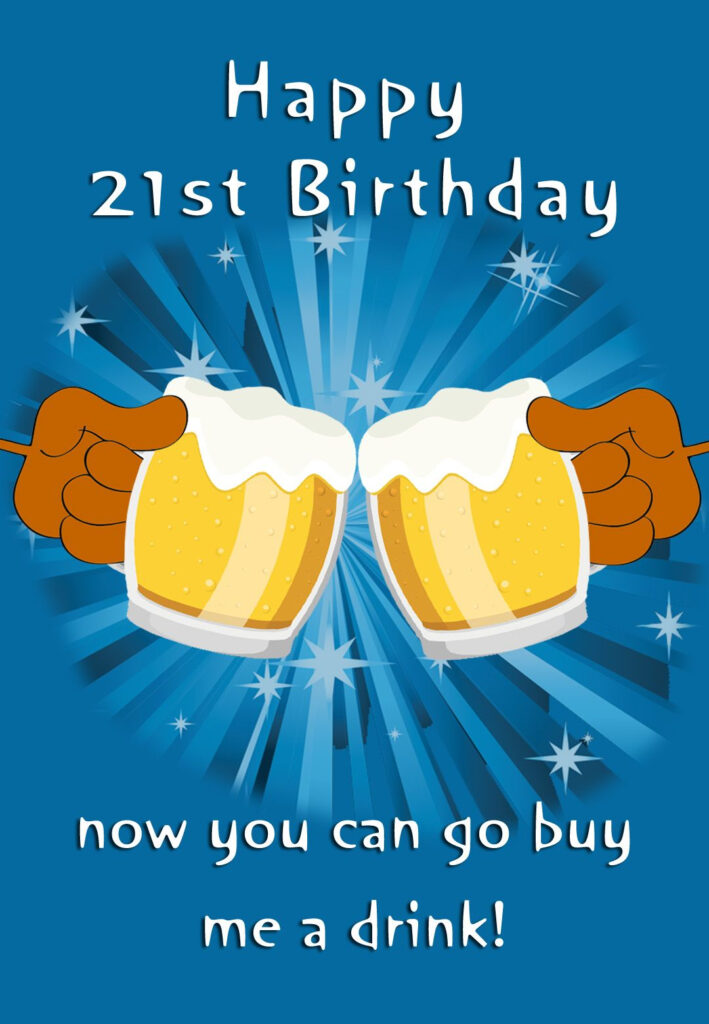 Free Printable Birthday Card 21st Birthday Greetings Island 21st 