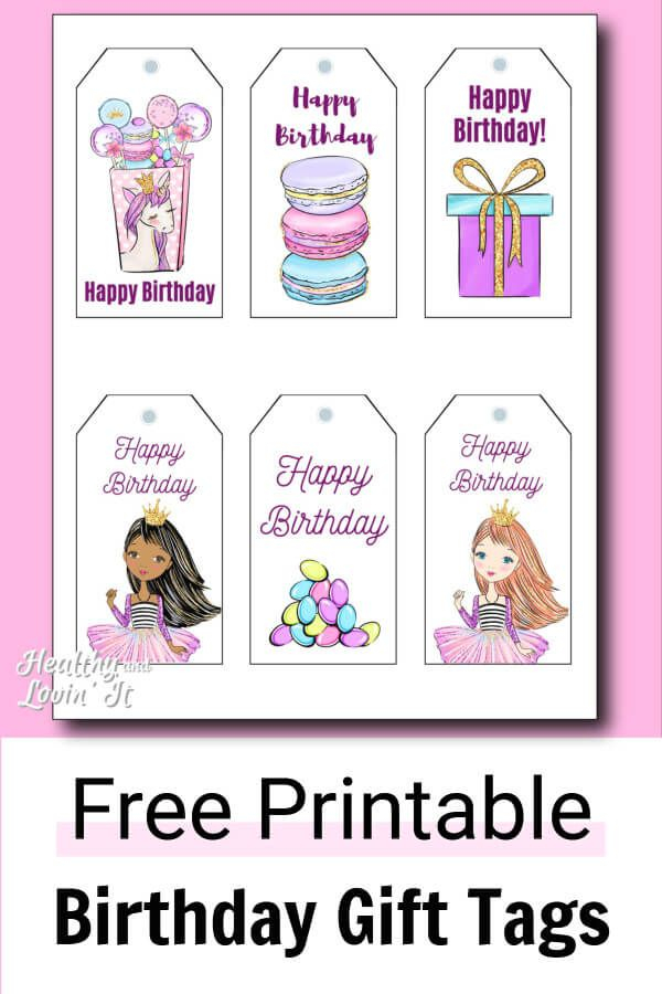 Free Printable Birthday Gift Tags 12 Cute Variations Birthday Gift 