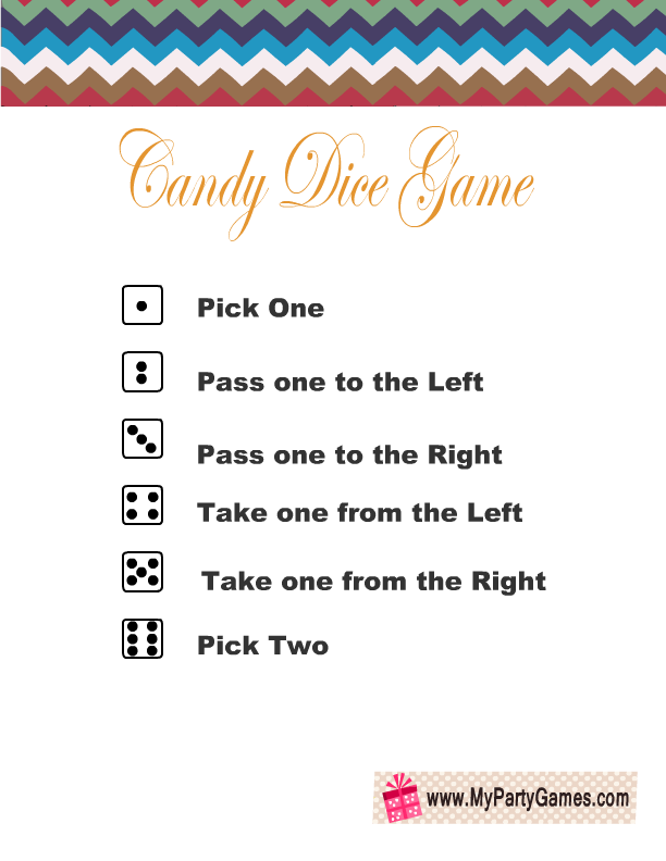 Free Printable Candy Dice Game For Kids
