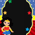 FREE Printable Chibi Wonder Woman Birthday Invitation Templates
