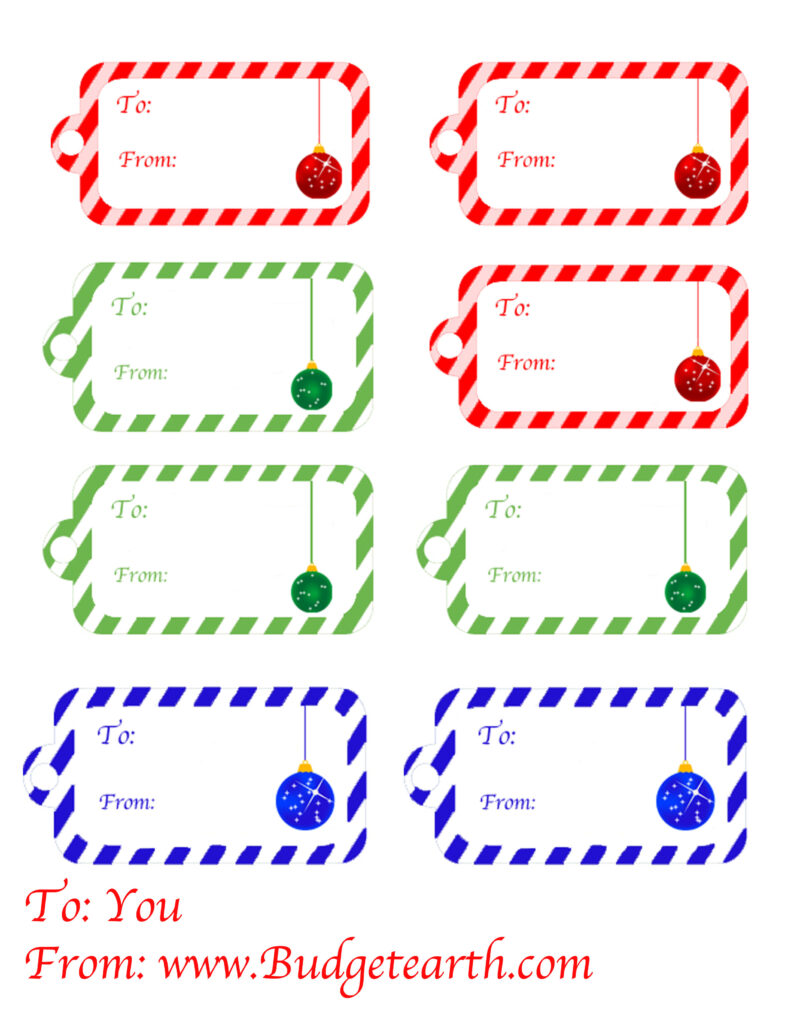 Free Printable Christmas Gift Tags Budget Earth