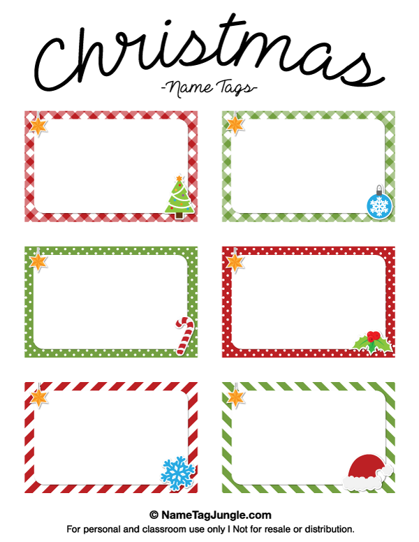 Free Printable Christmas Name Tags The Template Can Also Be Used For 