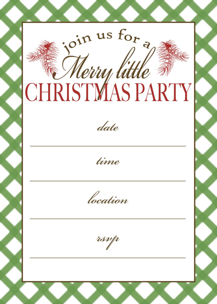 Free Printable Christmas Party Invitation Moritz Fine Designs 