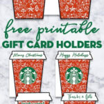 Free Printable Christmas Starbucks Gift Card Holder Lovely Planner