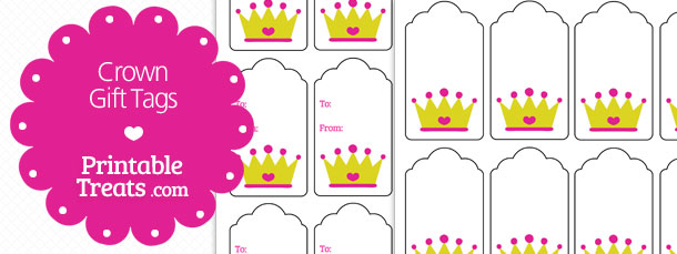 Free Printable Crown Gift Tags Printable Treats