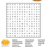 Free Printable Fast Food Word Search Food Words Word Puzzles For