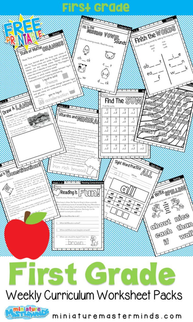 Free Printable First Grade Curriculum Book First Grade Curriculum 