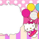 FREE Printable Hello Kitty Pink Polka Dot Invitation Templates