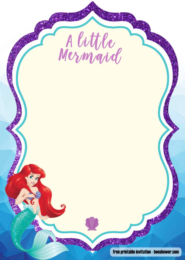 FREE Printable Mermaid Baby Shower Invitation Templates Mermaid Baby 