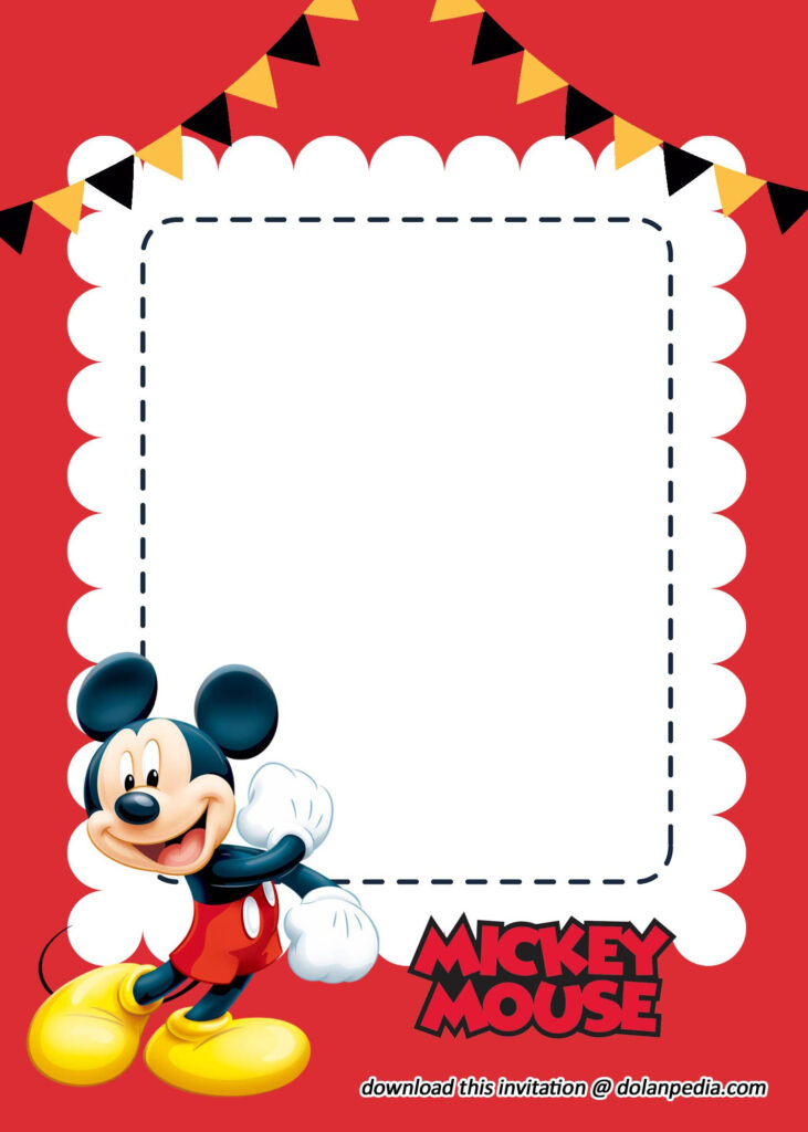 Free Printable Mickey Mouse Invitation Templates Mickey Mouse 