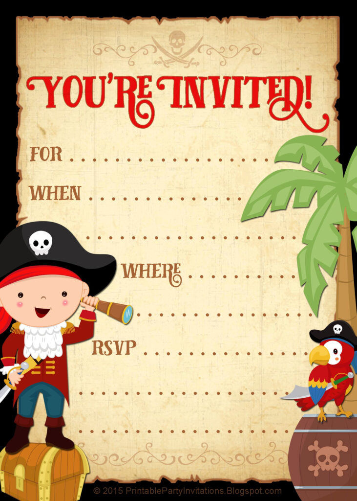 FREE Printable Pirate Party Invitation Pirate Invitations