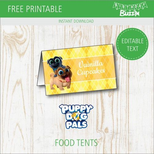 Free Printable Puppy Dog Pals Food Labels Birthday Buzzin Puppy 