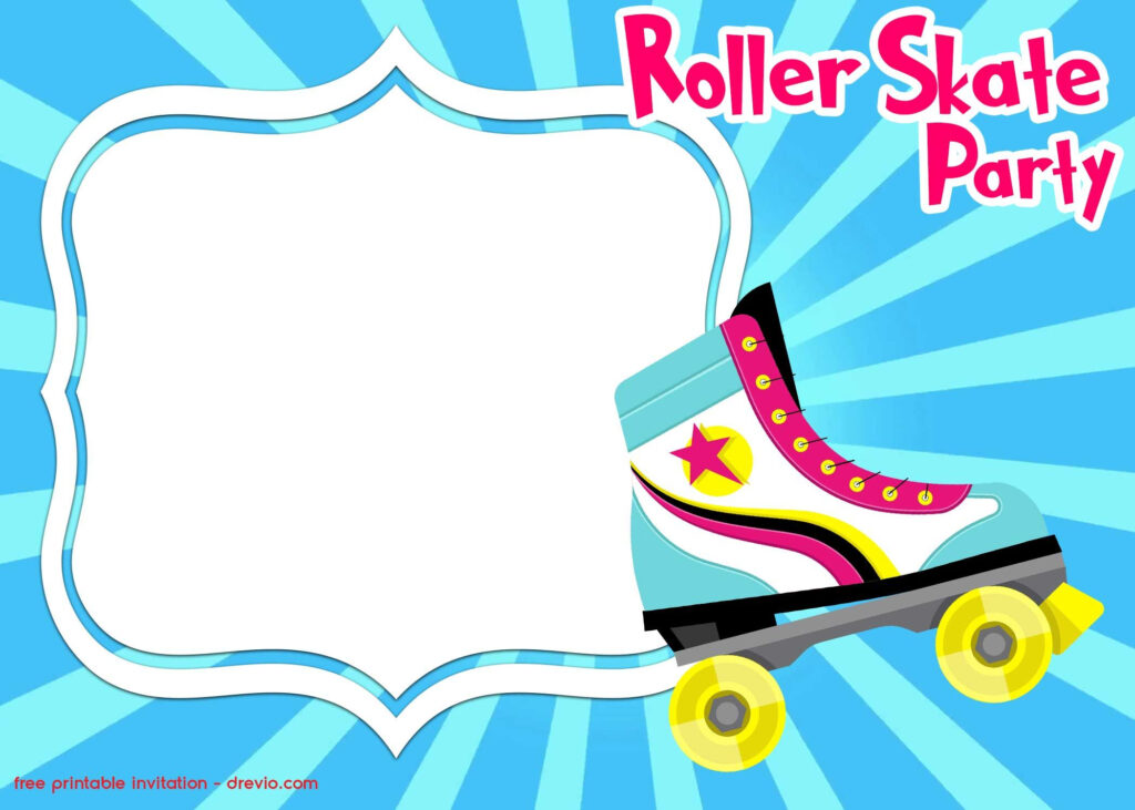 FREE Printable Roller Skating Invitation Templates Roller Skating 