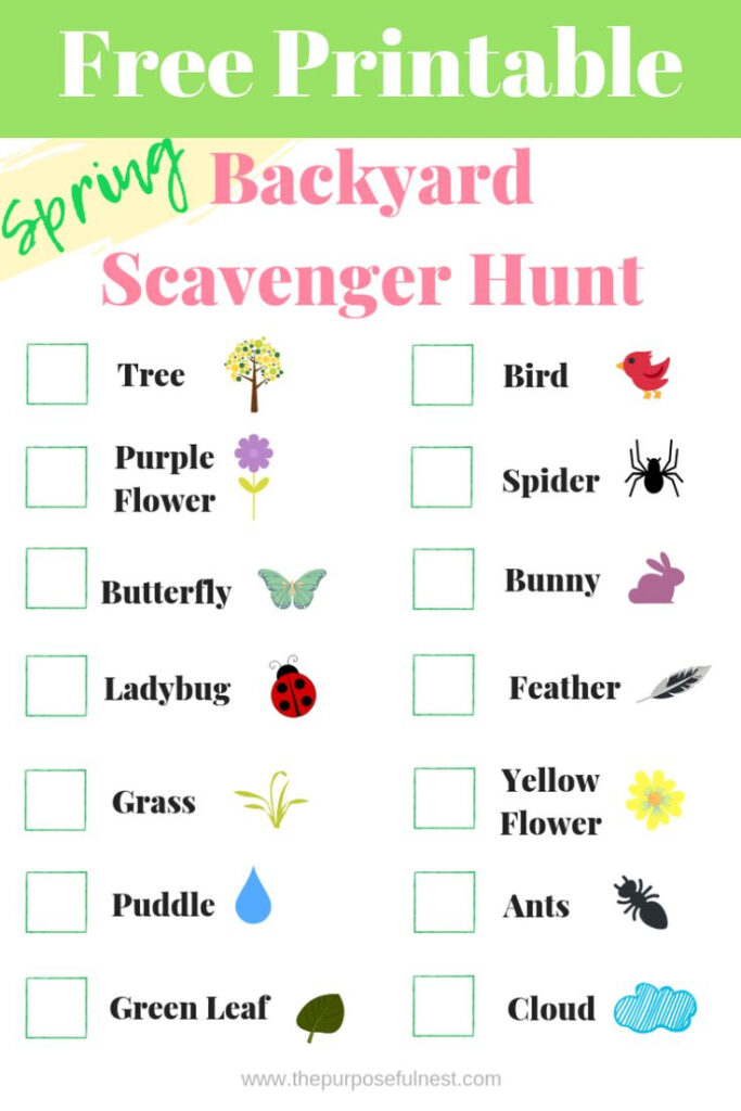 Free Printable Spring Scavenger Hunt For Kids Scavenger Hunt For Kids 