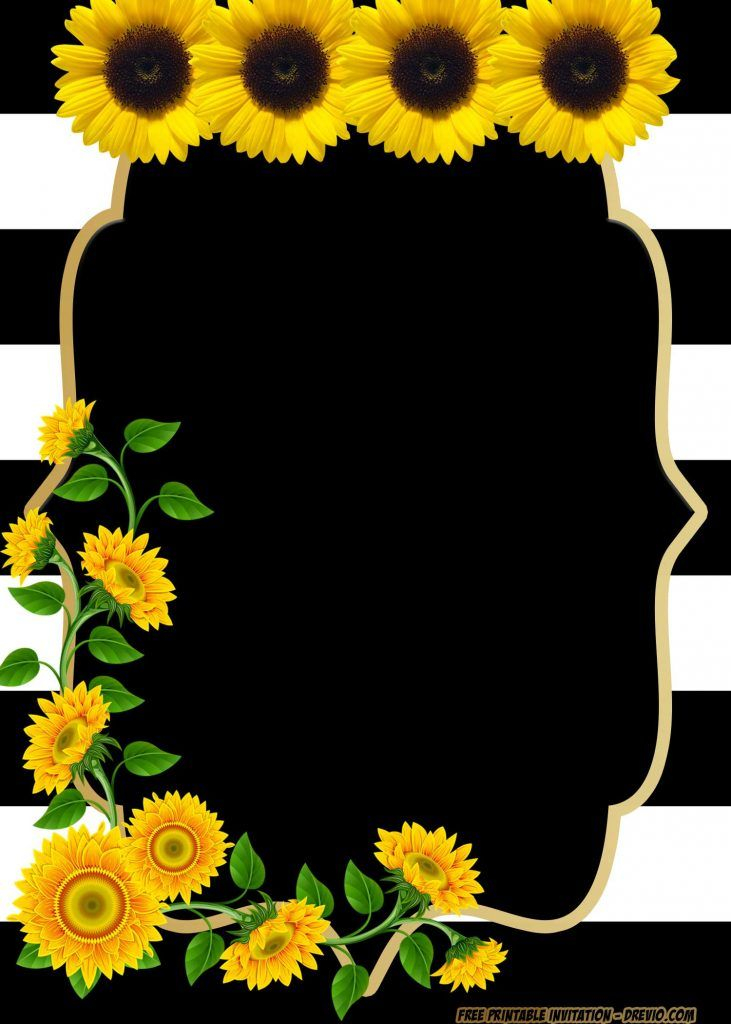 FREE Printable Sunflower Birthday Invitation Templates Sunflower 