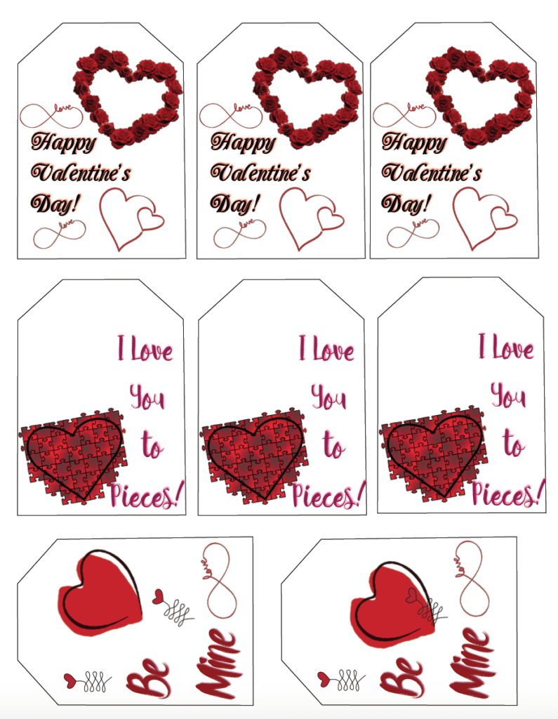 Free Printable Valentine s Day Gift Tags Multiple Designs Sizes