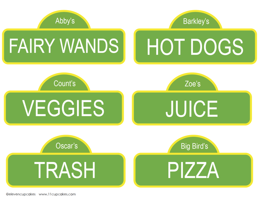 Free Sesame Street Printable Food Labels For Your Sesame Street Kids Bi 