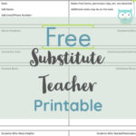 Free Substitute Teacher Printable Belle Antiquarian Teacher
