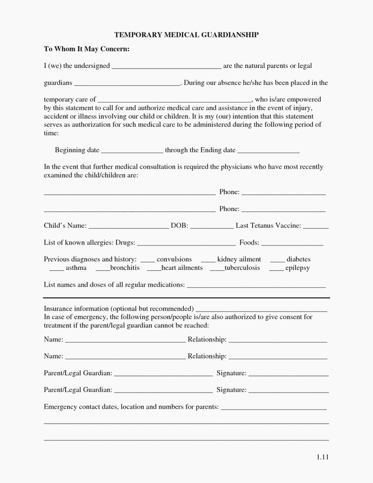 Free Temporary Guardianship Form Elegant Attending Legal Temporary 