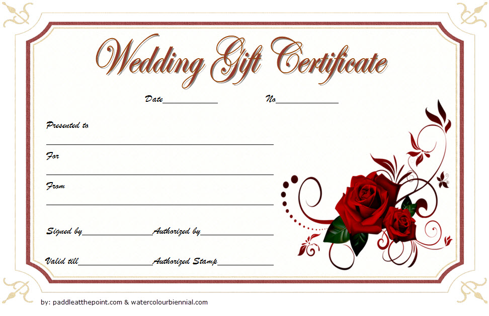 FREE Wedding Gift Certificate Template Word With Floral Design 2 Gift 