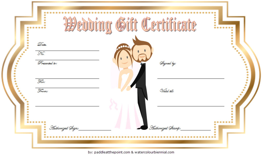 Free Wedding Gift Certificate Template Word With Golden With Reg In 
