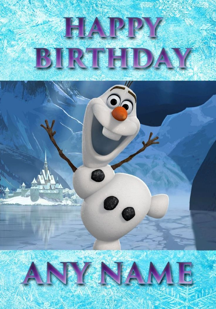 Frozen Snowman Olaf Personalised Birthday Card Birthday Card 