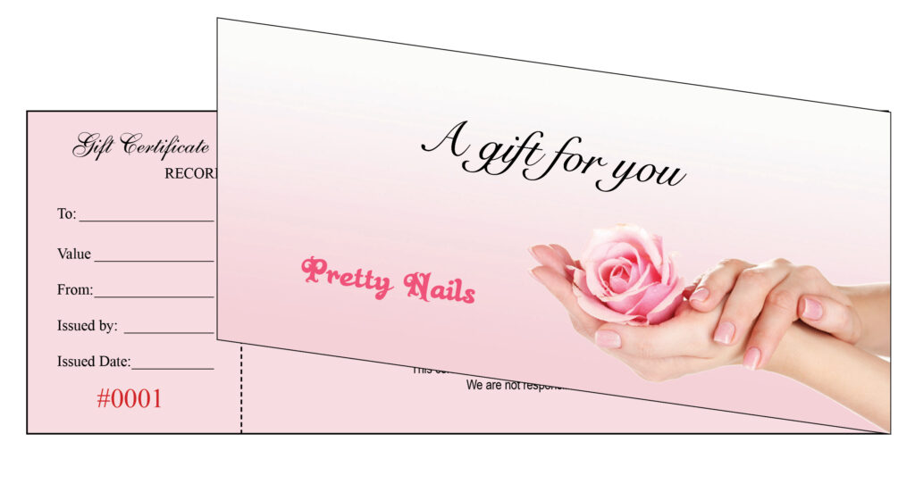 Gift Certificates Printing For Nail Salon