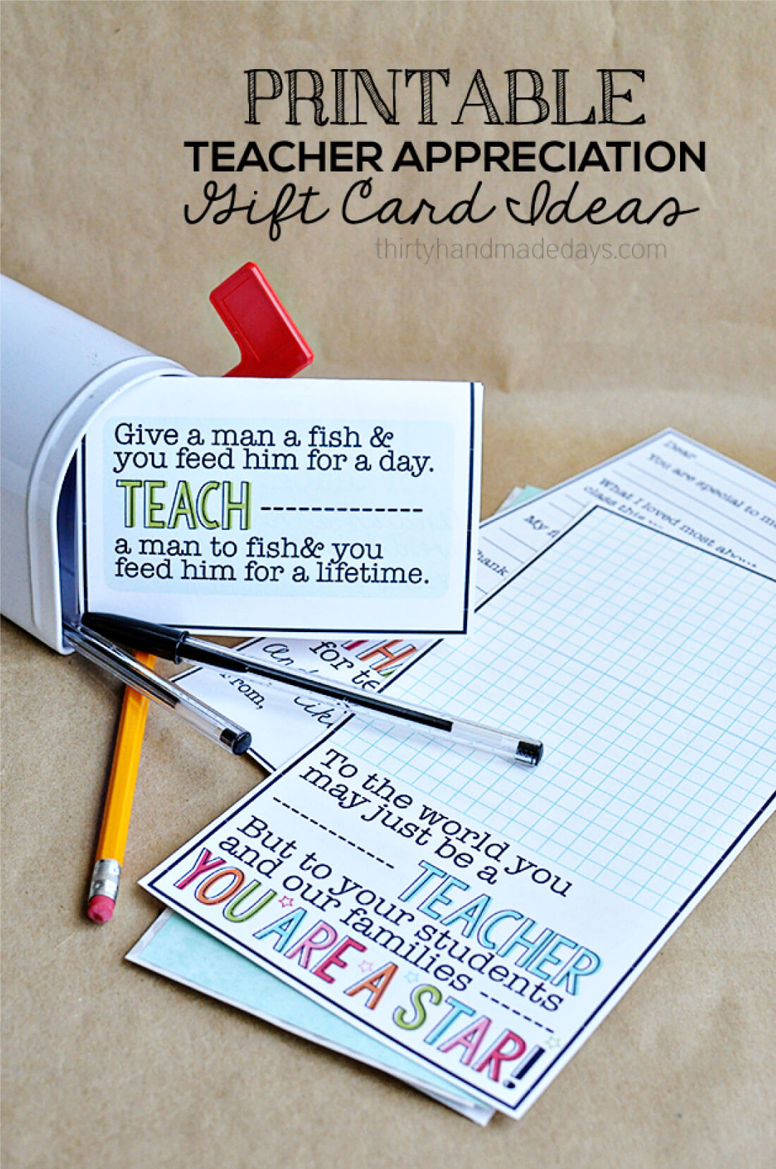 Gifts For Teacher Appreciation Week Gift Card Template From 30daysblog