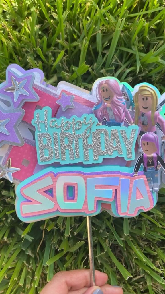 Girl Roblox Cake Topper Video In 2020 7th Birthday Party Ideas 