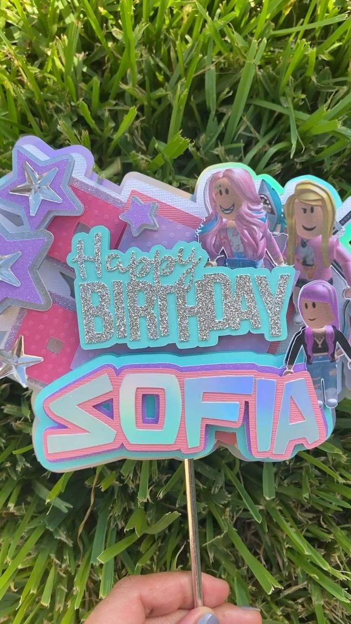 Girl Roblox Cake Topper Video In 2020 7th Birthday Party Ideas