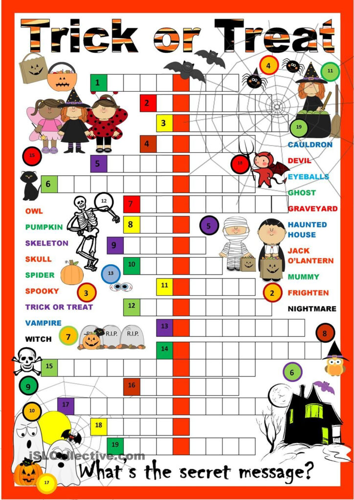 Halloween Crossword Halloween Lesson Halloween Vocabulary Halloween 