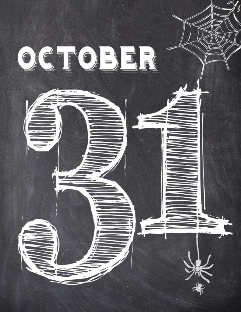 Halloween October 31 Wall Art Free Printable Paper Trail Design