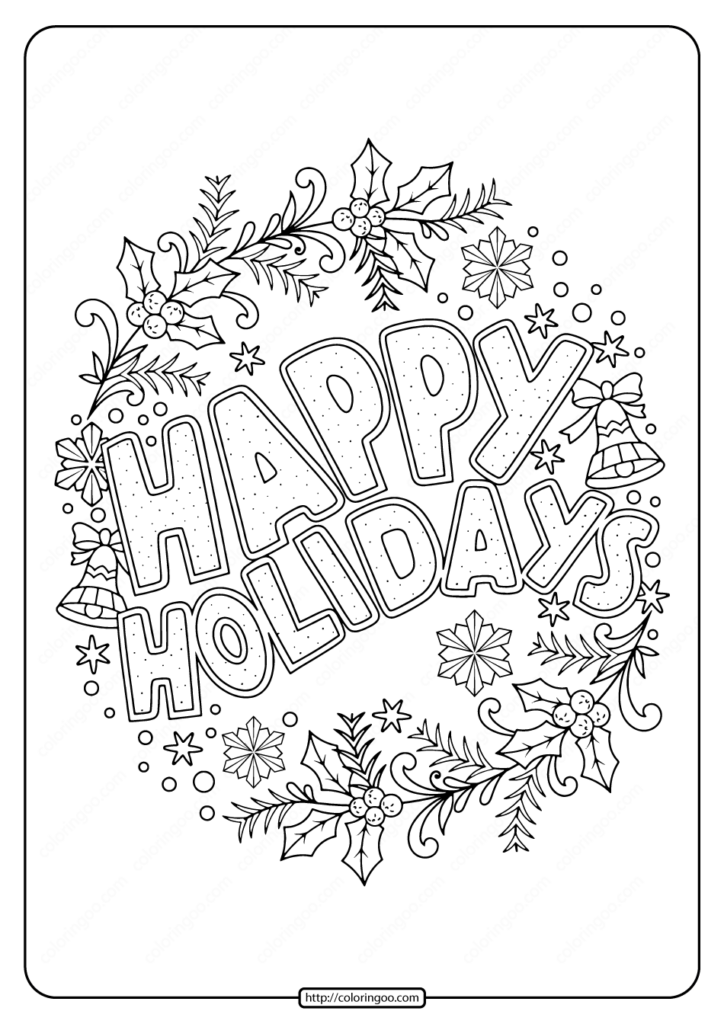 Happy Holidays Coloring Pages