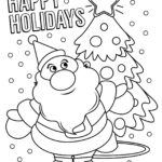 Happy Holidays Santa Claus Coloring Pages Printable